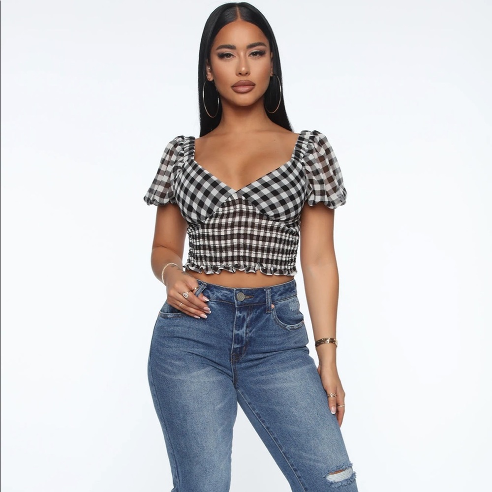 PLAID CROP TOP SIZE S
